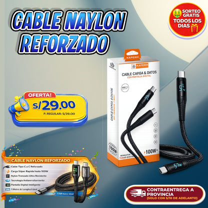 CABLE NYLON REFORZADO TYPE C ⚡