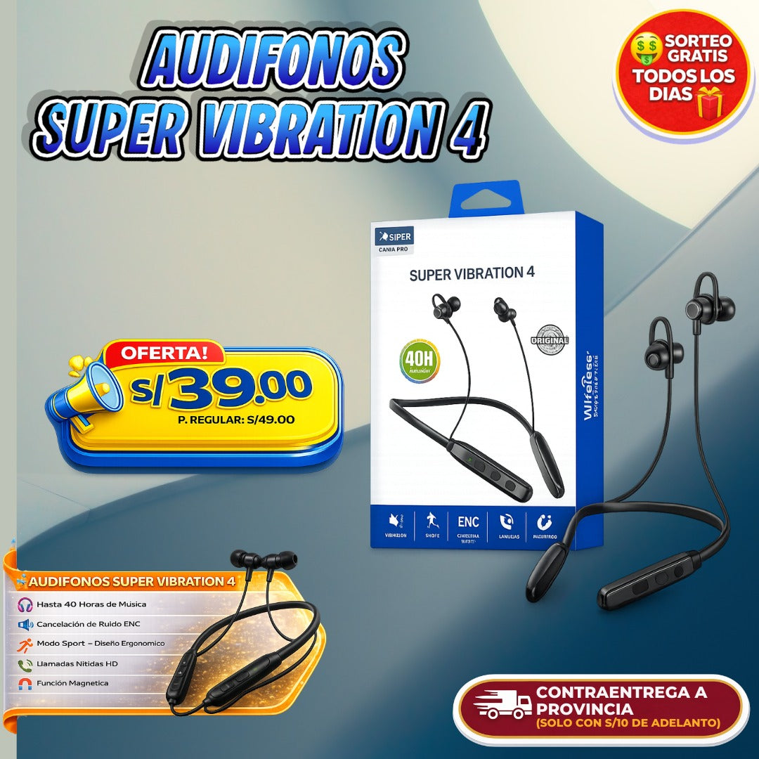 AUDÍFONOS SUPER VIBRATION 4 🎧🔥