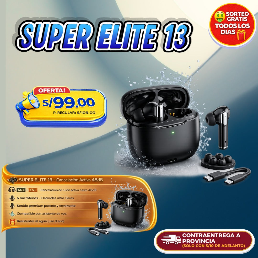 AUDÍFONOS INALÁMBRICOS SUPER ELITE 13 🎧🔥