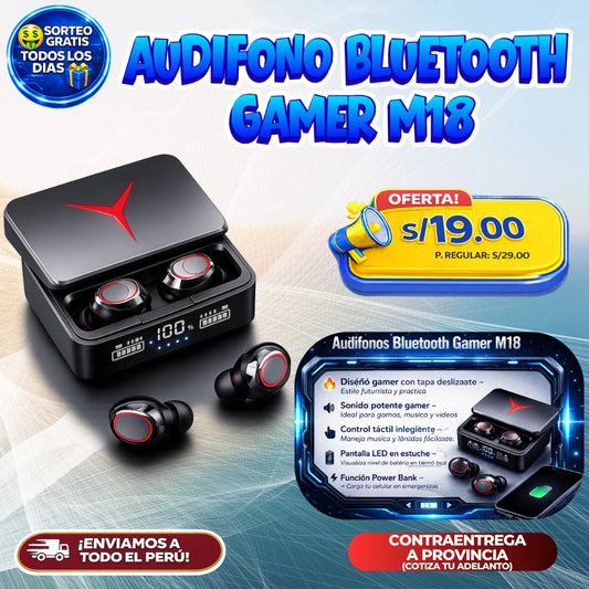 Audífonos Bluetooth Gamer M18 🎮🎧