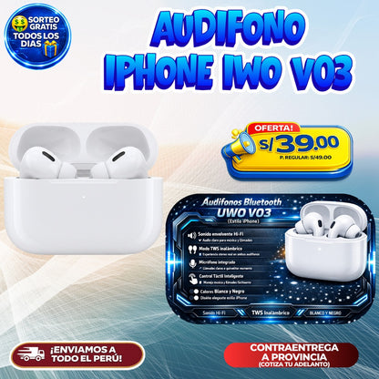Audífonos Bluetooth UWO V03 Estilo iPhone 🎧