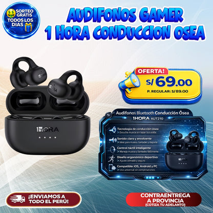 Audífonos Gamer Conducción Ósea 1HORA 🎮