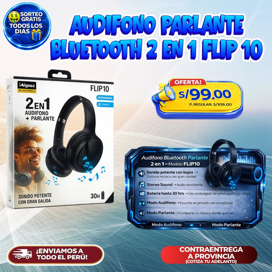 Audífono Parlante Bluetooth 2 en 1 🎧🔊