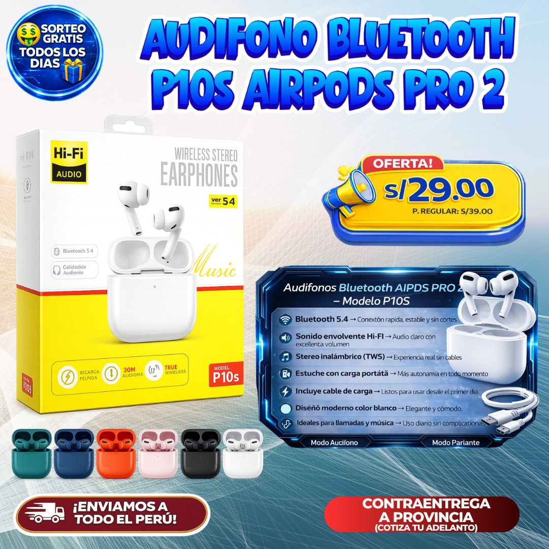 Audífonos Bluetooth P10S AirPods Pro 2 🎧