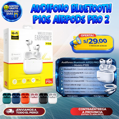 Audífonos Bluetooth P10S AirPods Pro 2 🎧