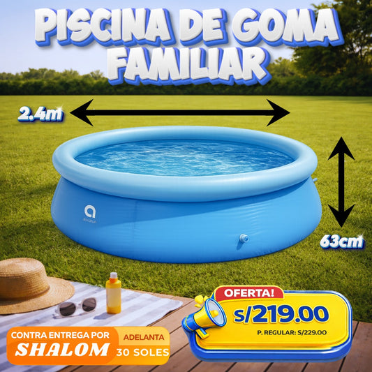Piscina de Goma Familiar 2.4 m × 63 cm – Diversión Gigante en tu Patio