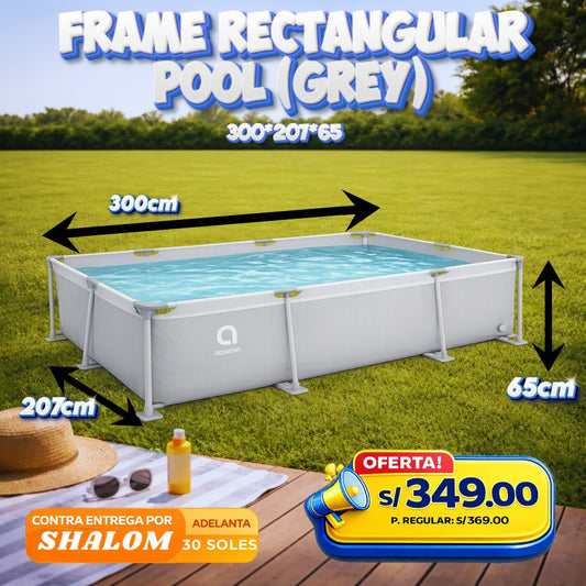 Piscina Estructural Rectangular (Gris) 300 × 207 × 65 cm