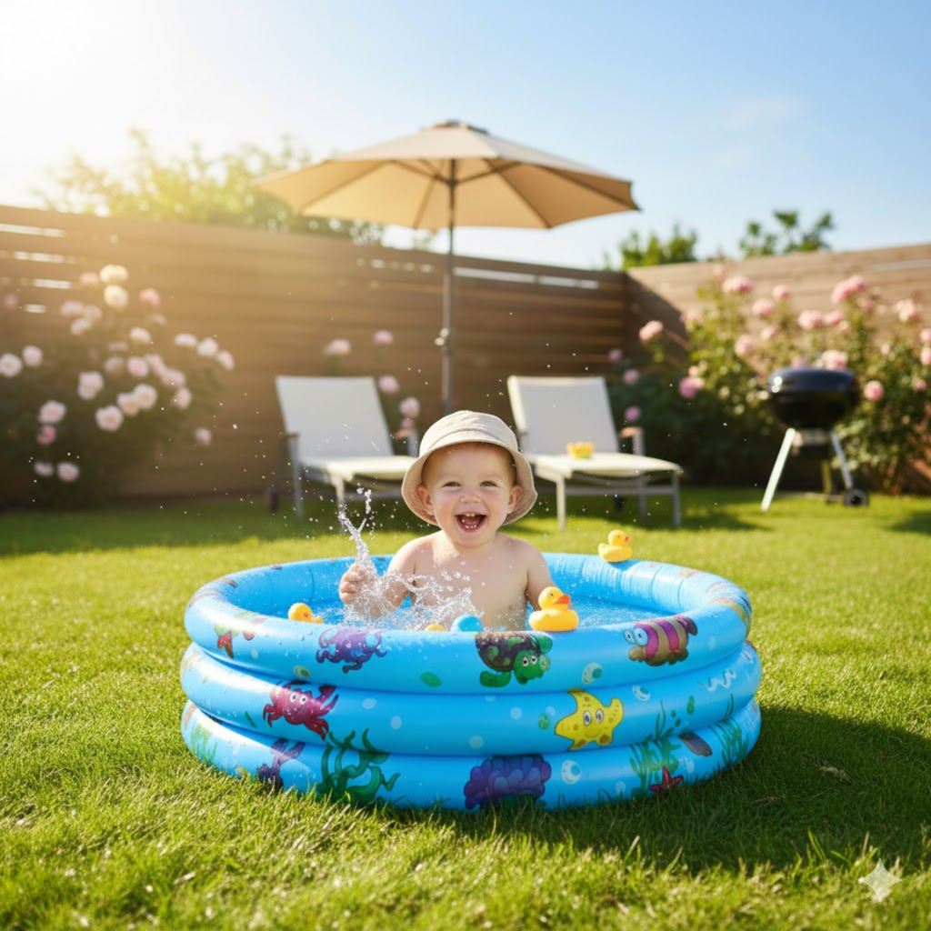 Piscina Inflable Niños Baby Amusement Pool 90cm Azul 100 L