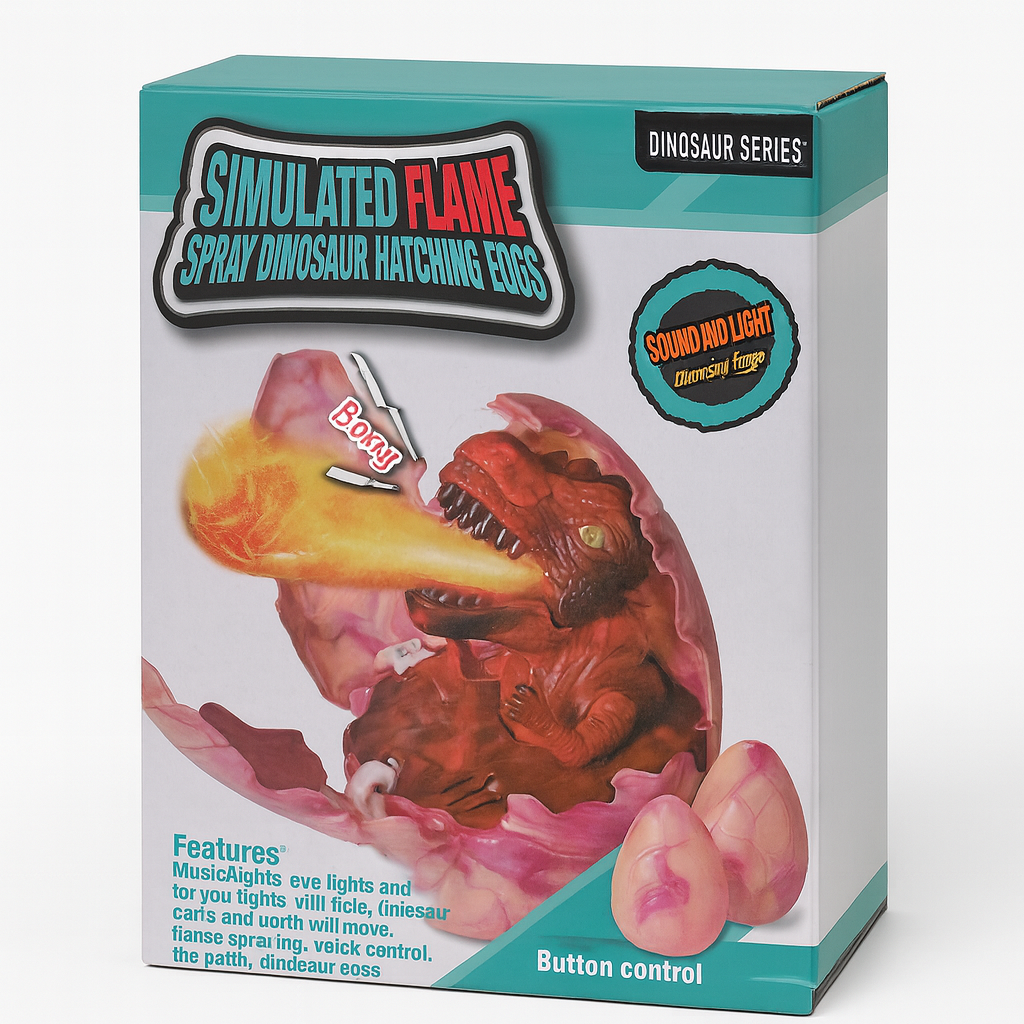 Dinosaurio Dragón Mágico con Huevo y Fuego Realista 🔥✨