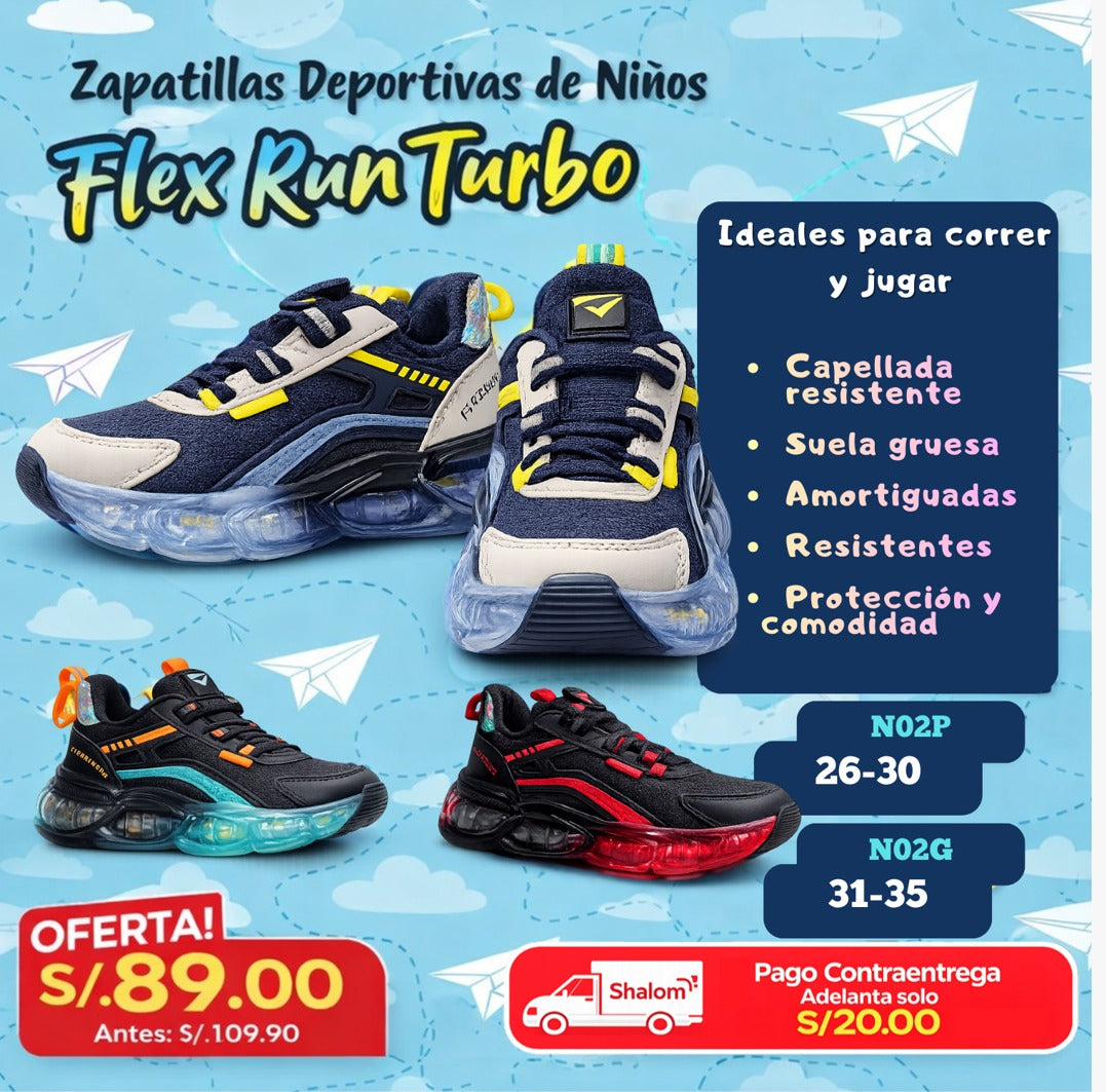 Zapatillas Deportivas para Niños Flex Run Turbo - N02P | N02G