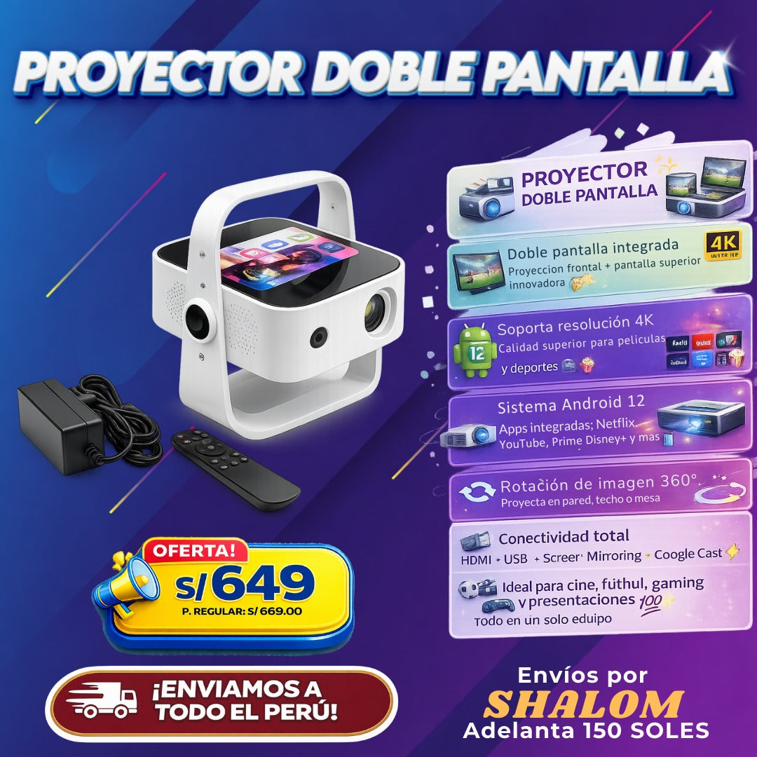 Proyector Doble Pantalla – Innovación que sorprende
