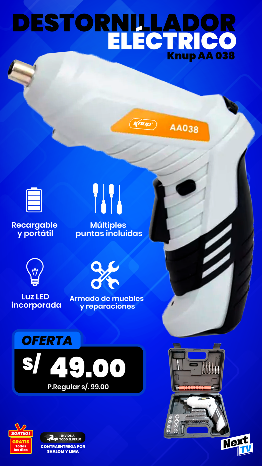 DESTORNILLADOR ELÉCTRICO KNUP AA038