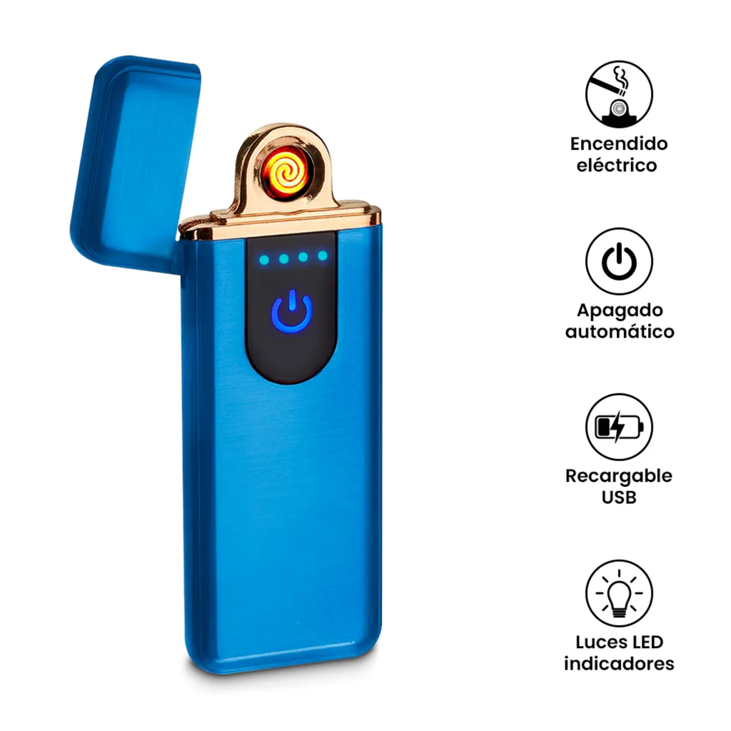 Encendedor Táctil Eléctrico Digital Recargable USB LED