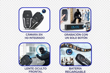 LLAVERO DE CARRO CON CÁMARA ESPÍA HD 🔑 🕵️