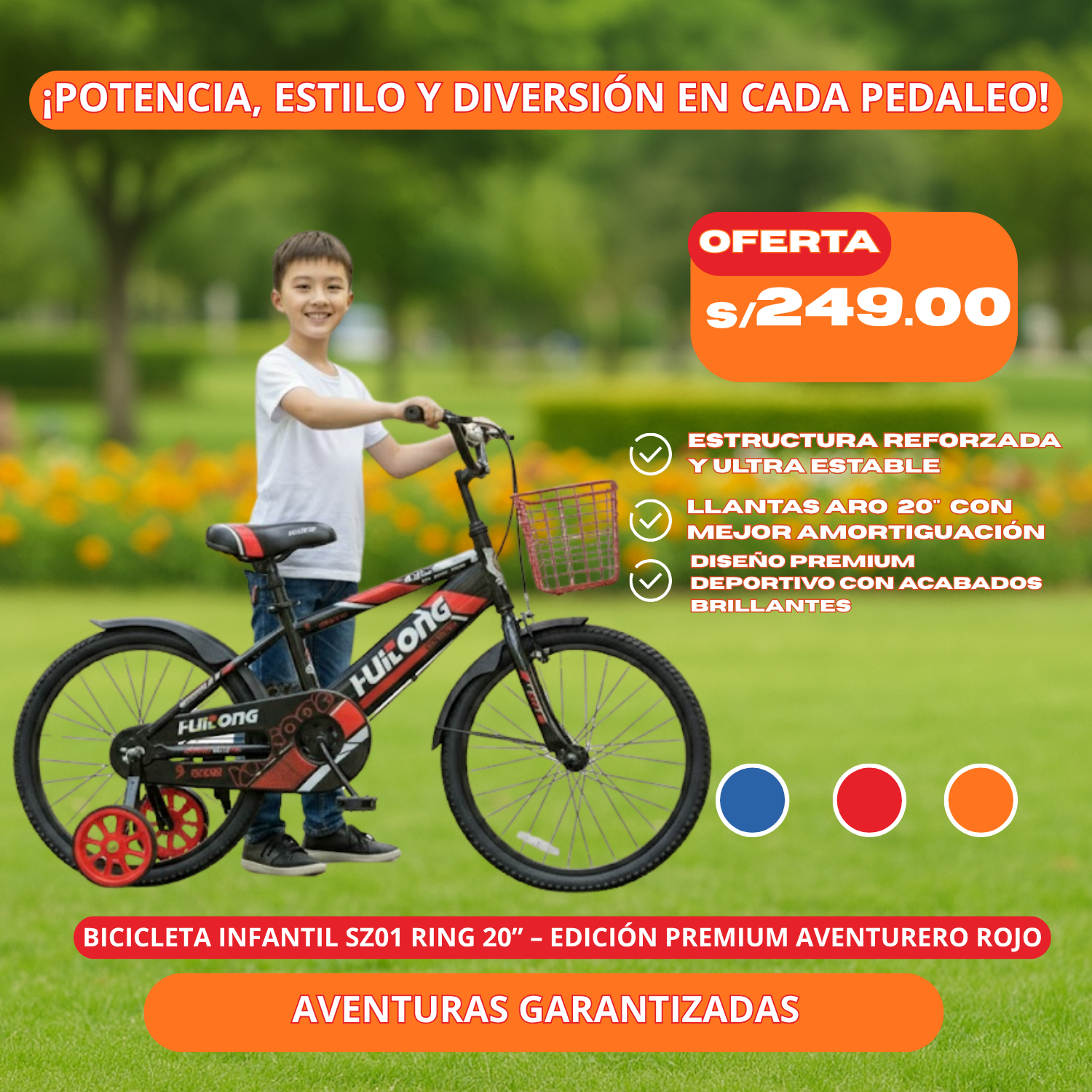 Bicicleta Infantil SZ01 RING 20” – Edición Premium Aventurero