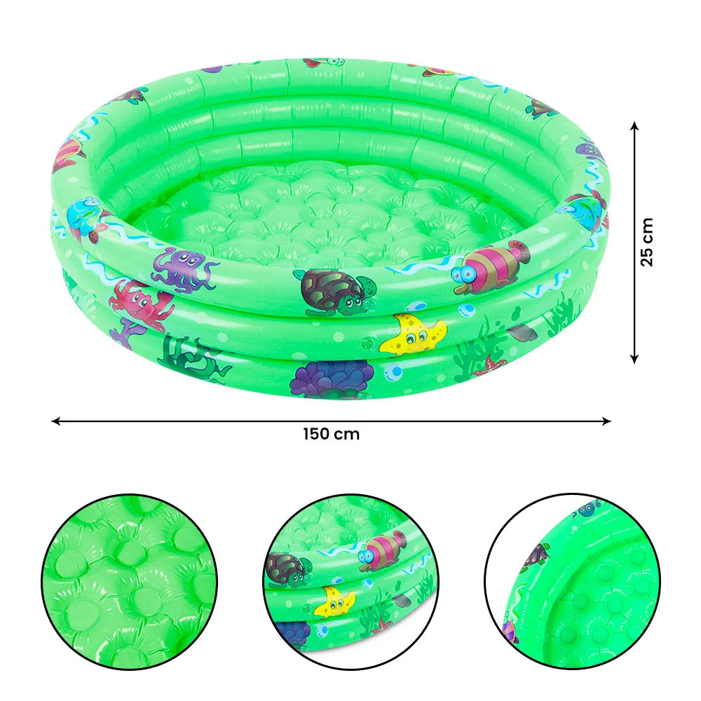 Piscina Inflable para Niños – 150 cm (180 L) Rosada con Peces