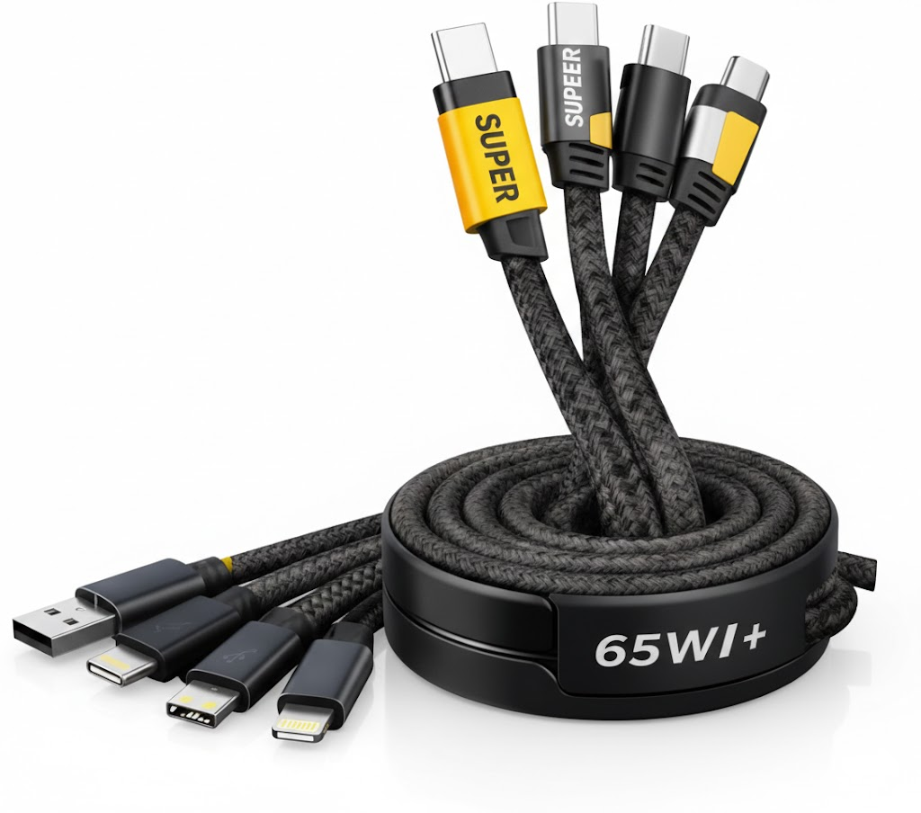 CABLE 4 EN 1 SUPER CARGA RÁPIDA 65W ⚡🔌