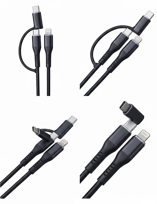 CABLE 3 EN 1 REFORZADO 65W ⚡