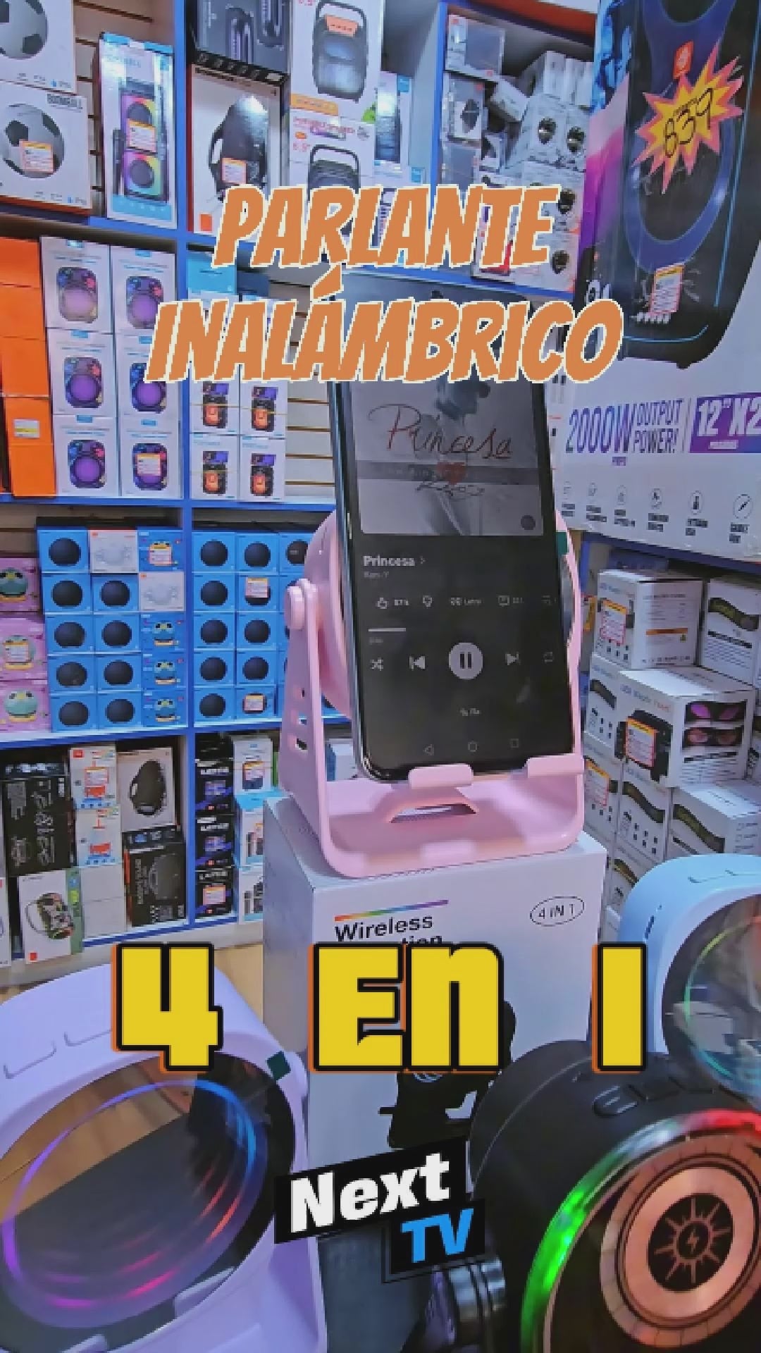 PARLANTE INALÁMBRICO CON INDUCCION 4 EN 1