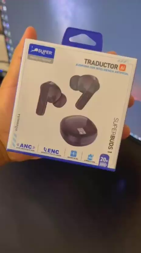 Audífonos Traductor AI SuperBuds 1 – Bluetooth 5.4, 20H batería, recargables Tipo-C