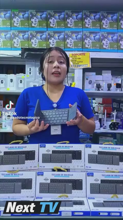 Mini Teclado Inalambrico Bluetooth Plegable Negro