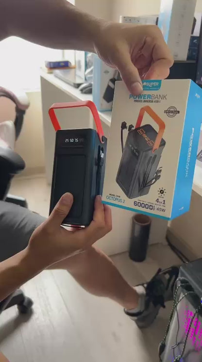 Cargador Portátil Solar 60000mAh OCTOPUS 2 / 4EN1 45W SUPER CARGA RÁPIDA