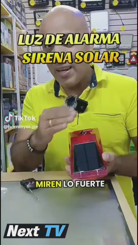 Sirena Alarma Solar con Sensor de Movimiento