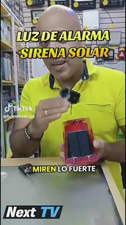 Sirena Alarma Solar con Sensor de Movimiento