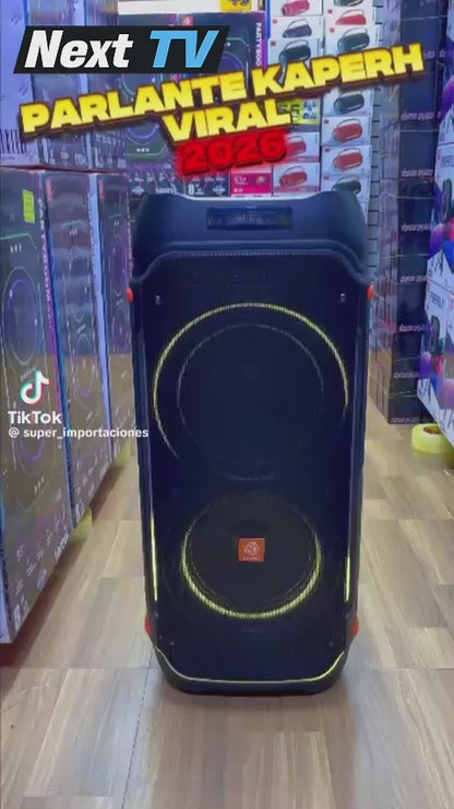 🔊 Parlante Party Boom 330 – 120W reales, doble woofer y luces tipo discoteca