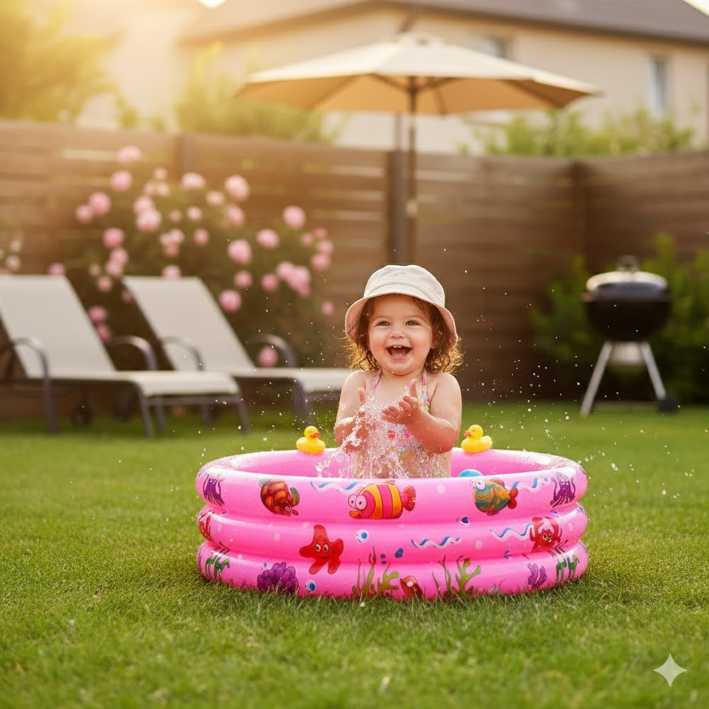 Piscina Inflable Niños Baby Amusement Pool 90cm Rosado 100 L