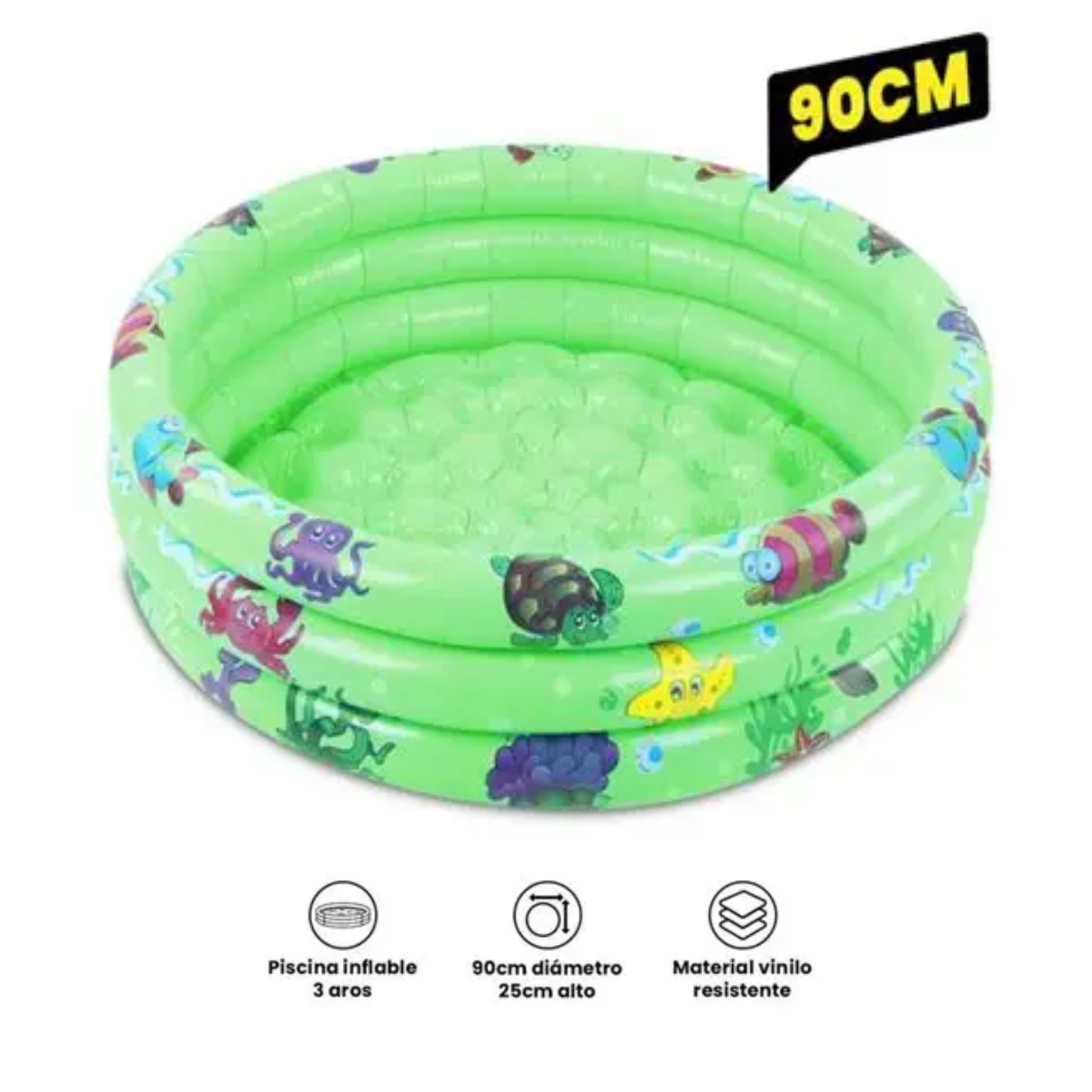 Piscina Inflable Niños Baby Amusement Pool 90cm Verde 100 L